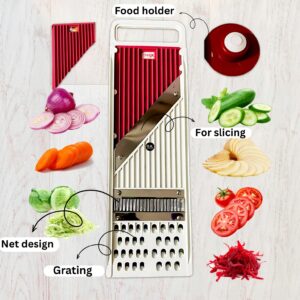 8-in-1 Vegetable Slicer & Grater with TT Plate – Multi-Function Kitchen Cutter for Onion, Potato & Veggies | Manual Food Chopper
