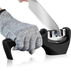 Kitchen Knife Sharpener Tool – Manual Sharpening Rod for Steel Knives | Easy & Quick Blade Sharpening