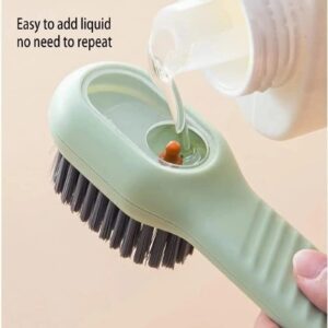 Liquid Adding Soft Fur Cleaning Brush, Multifunctional Long Handle Cleaning Brush for Shoes, Clothes & Household Use
