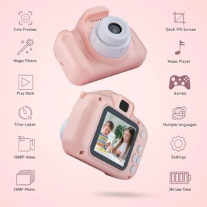Cute Kids HD Camera Toy – 1080P Video Recording Mini Digital Camera with Games & Creative Filters